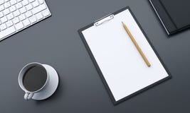 Desktop with blank paper vector illustration Desktop with blank paper vector illustration