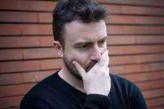 Desperate man lost in depression suffering emotional pain stock photos Desperate man lost in depression suffering emotional pain stock photos