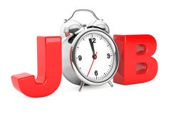 Despertador clásico como Job Sign rojo representación 3d stock de ilustración Despertador clásico como Job Sign rojo representación 3d stock de ilustración