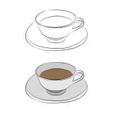 Dessin de découpe de tasse au crayon illustration libre de droits Dessin de découpe de tasse au crayon illustration libre de droits
