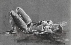 Dessin de femme nue Photographie stock libre de droits Dessin de femme nue Photographie stock libre de droits