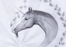 Dessinez la licorne et la belle fleur, aspiration originale de main illustration stock Dessinez la licorne et la belle fleur, aspiration originale de main illustration stock
