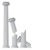 Destroyed ancient Greek antique columns with capitals of the Ionic order and with place for text vector illustration vector illustration Destroyed ancient Greek antique columns with capitals of the Ionic order and with place for text vector illustration vector illustration