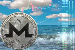 Det Monero myntet royaltyfri bild Det Monero myntet royaltyfri bild
