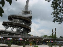 Det spiral utkiktornet, Tai Po strand parkerar, Hong Kong arkivfoto Det spiral utkiktornet, Tai Po strand parkerar, Hong Kong arkivfoto