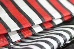 Detail of nylon bags with red and black stripes royalty free stock photos Detail of nylon bags with red and black stripes royalty free stock photos
