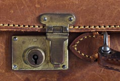 Detail Of An Old Leather Suitcase Royalty Free Stock Photos