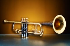 Detail Of An Old Trumpet Royalty Free Stock Image