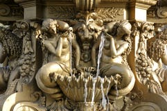 Detail Of Fountain Near Edinburgh Castle Stock Image