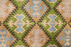 Detail Of Old Traditional Romanian Wool Carpet Stock Photos