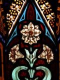 Detail Of Victorian Stained Glass Window Showing White Flower And Decorative Detail Royalty Free Stock Images Detail Of Victorian Stained Glass Window Showing White Flower And Decorative Detail Royalty Free Stock Images