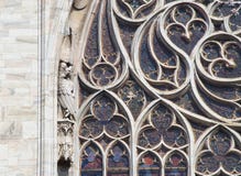 Detail of a Stained Glass Window at Notre Dame in Paris Stock Photography Detail of a Stained Glass Window at Notre Dame in Paris Stock Photography