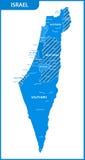 The detailed map of the Israel with regions or states and cities, capitals Royalty Free Stock Photos The detailed map of the Israel with regions or states and cities, capitals Royalty Free Stock Photos