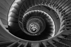 Detailed view of Cecil Brewer Spiral Staircase with Bocci lights at Heal`s Furniture Store, Tottenham Court Road, London UK. stock photography Detailed view of Cecil Brewer Spiral Staircase with Bocci lights at Heal`s Furniture Store, Tottenham Court Road, London UK. stock photography
