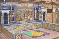Details Of Spain Square (Plaza De Espana) In Sevilla, Spain Stock Photos Details Of Spain Square (Plaza De Espana) In Sevilla, Spain Stock Photos