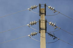 Detaljerad sikt av en elektricitetsstolpe fotografering för bildbyråer Detaljerad sikt av en elektricitetsstolpe fotografering för bildbyråer