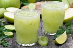 Detox Cocktail Of Green Apple, Celery And Lime Royalty Free Stock Images
