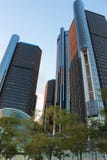 Detroit i stadens centrum återkomst Gm-byggnaderna arkivfoton Detroit i stadens centrum återkomst Gm-byggnaderna arkivfoton