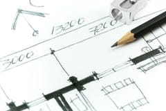 Dettaglio del disegno della pianta della casa royalty illustrazione gratis Dettaglio del disegno della pianta della casa royalty illustrazione gratis