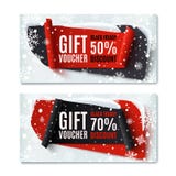 Deux, Black Friday, bons de cadeau d'hiver illustration stock Deux, Black Friday, bons de cadeau d'hiver illustration stock