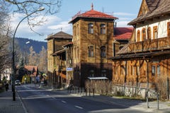 Deux villas jumelles dans Zakopane Photos stock Deux villas jumelles dans Zakopane Photos stock