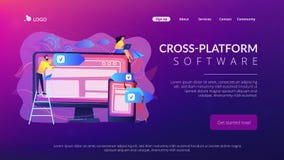 Cross-platform software concept landing page. stock illustration Cross-platform software concept landing page. stock illustration