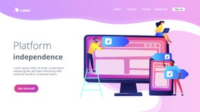 Cross-platform software concept landing page. royalty free illustration Cross-platform software concept landing page. royalty free illustration