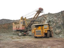 Development of coal in the quarry. stock photo Development of coal in the quarry. stock photo