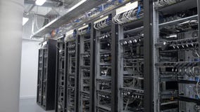 Device for mining crypto currency. Row of bitcoin miners set up on the wired shelfs. Mining cryptocurrency. Bitcoin farm Royalty Free Stock Photography Device for mining crypto currency. Row of bitcoin miners set up on the wired shelfs. Mining cryptocurrency. Bitcoin farm Royalty Free Stock Photography