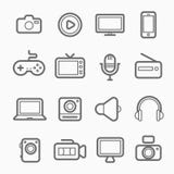 Device and multimedia symbol line icon