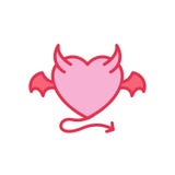 Red Demon Heart Shape Hands Stock Illustration - Illustration of devil ...