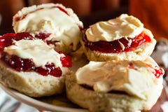 Devon Cream Tea Stock Afbeelding Devon Cream Tea Stock Afbeelding