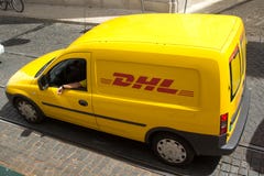 DHL Doręczeniowy Van zdjęcia royalty free DHL Doręczeniowy Van zdjęcia royalty free