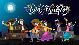 Dia de los Muertos greeting card for Day of the Dead. Greeting v vector illustration Dia de los Muertos greeting card for Day of the Dead. Greeting v vector illustration