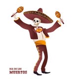 Dia DE Muertos Het skelet van de Mariachimusicus Mexicaanse traditie vector illustratie Dia DE Muertos Het skelet van de Mariachimusicus Mexicaanse traditie vector illustratie