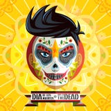 Dia De Лос Muertos День мертвой картины стороны черепа иллюстрация штока Dia De Лос Muertos День мертвой картины стороны черепа иллюстрация штока
