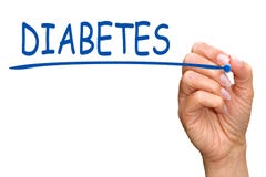 Diabetes - mão fêmea com texto azul da escrita do marcador Imagens de Stock Royalty Free Diabetes - mão fêmea com texto azul da escrita do marcador Imagens de Stock Royalty Free