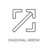 Diagonal arrow linear icon. Modern outline Diagonal arrow logo c stock illustration Diagonal arrow linear icon. Modern outline Diagonal arrow logo c stock illustration