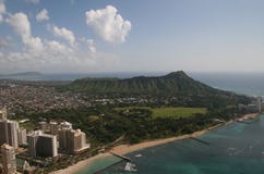 Diamante Vista aérea principal Oahu fotografía de archivo libre de regalías Diamante Vista aérea principal Oahu fotografía de archivo libre de regalías