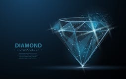 Diamond. Jewelry, gem, luxury and rich symbol, illustration or background