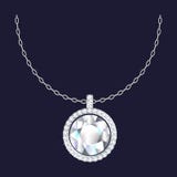 Diamond pendant necklace icon, realistic style vector illustration Diamond pendant necklace icon, realistic style vector illustration
