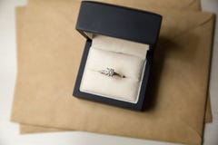 Diamond ring rings in a box stock photography Diamond ring rings in a box stock photography