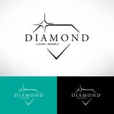 Diamond vector icon set in line style. Logo design.
