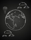 Dibujo infantil de un globo en chalck libre illustration Dibujo infantil de un globo en chalck libre illustration