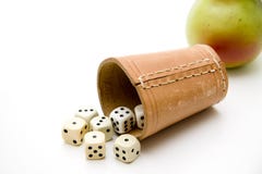 Dice Cup With Pear Stock Image