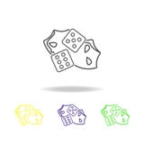 Dice theatre colored icons. Element of theatre illustration. Signs and symbols icon for websites, web design, mobile app on white vector illustration Dice theatre colored icons. Element of theatre illustration. Signs and symbols icon for websites, web design, mobile app on white vector illustration