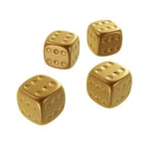 Dice winner gold Royalty Free Stock Photography Dice winner gold Royalty Free Stock Photography