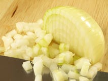 Diced onion, close up stock photos Diced onion, close up stock photos