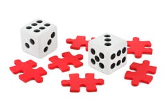 Dices And Puzzle Royalty Free Stock Photo