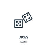 dices icon vector from casino collection. Thin line dices outline icon vector illustration vector illustration dices icon vector from casino collection. Thin line dices outline icon vector illustration vector illustration